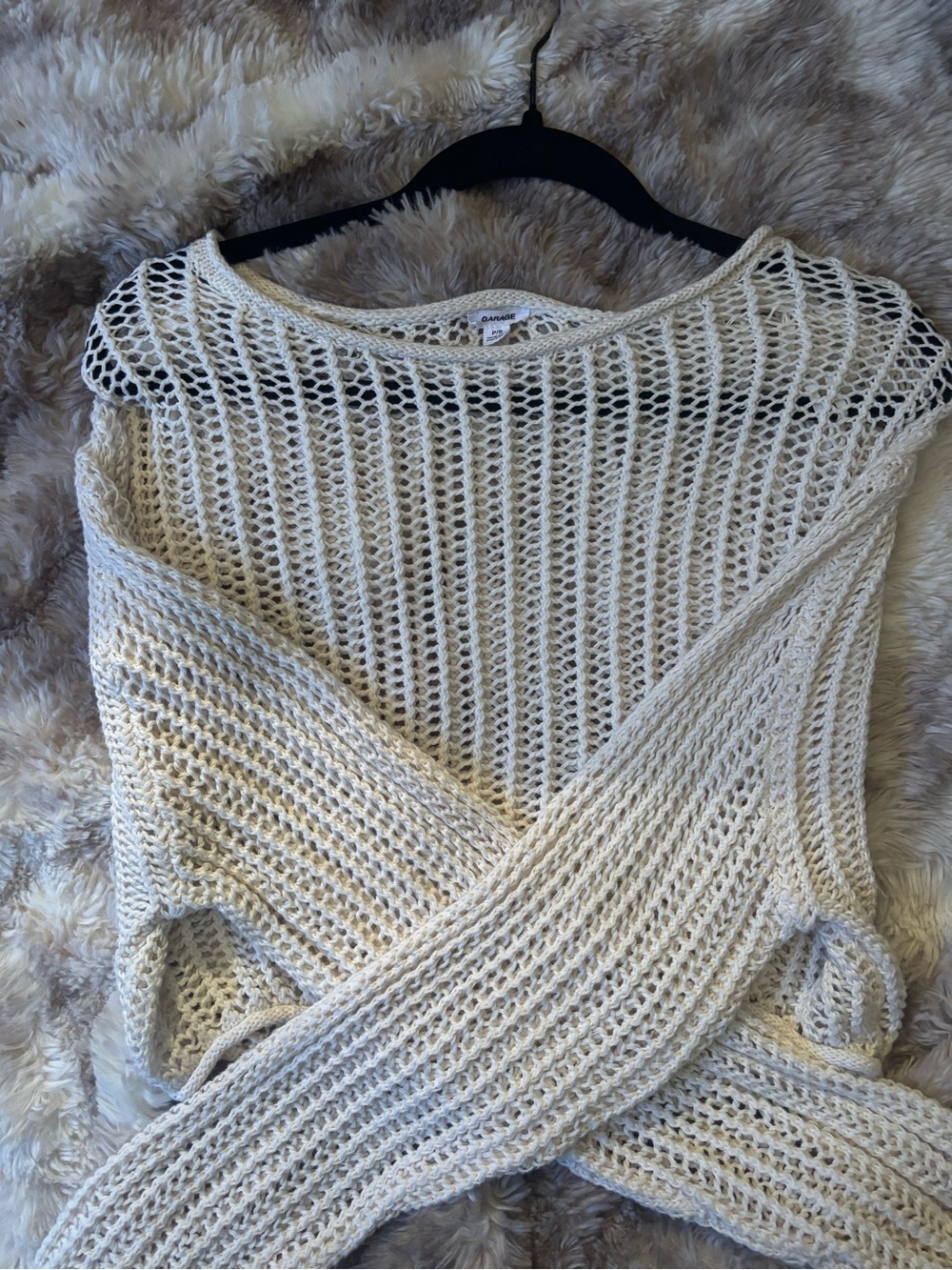 Garage Open-Knit Cream Sweater